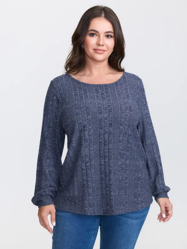 Textured Lace Trim Cut-Out Back Sweatshirt sold by Bloomchic