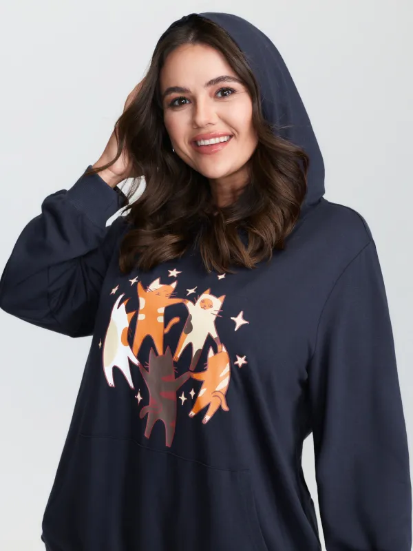 Supersoft Midnight Cats Hoodie made by Bloomchic