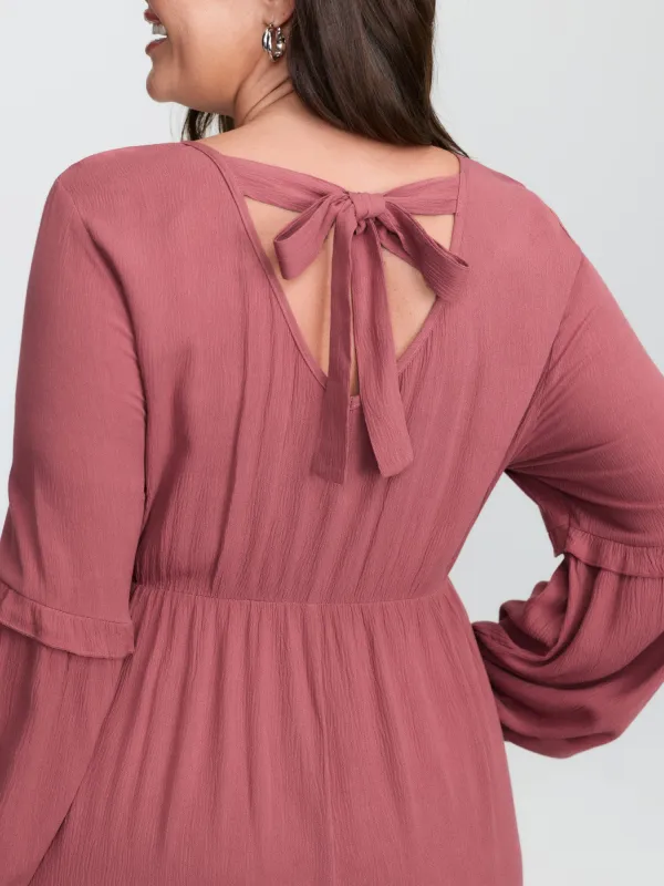 Supersoft Cut-Out Back Ruffled Midi Dress sold by Bloomchic