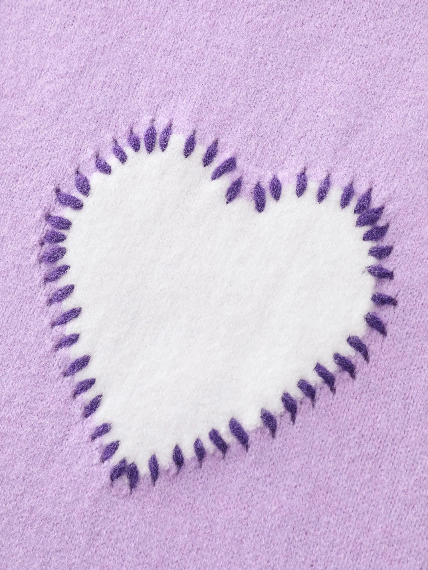 Heart Pattern Jacquard Color Contrast Stitch Pullover sold by Bloomchic product image thumbnail 5