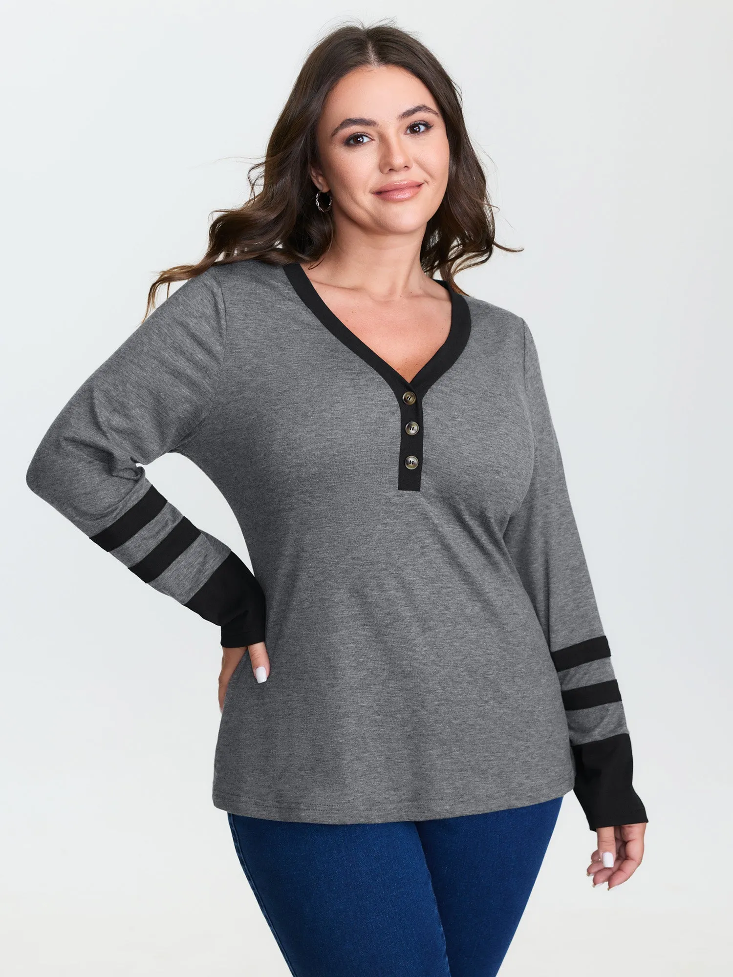 Color Contrast Striped T-Shirt sold by Bloomchic product image thumbnail 2