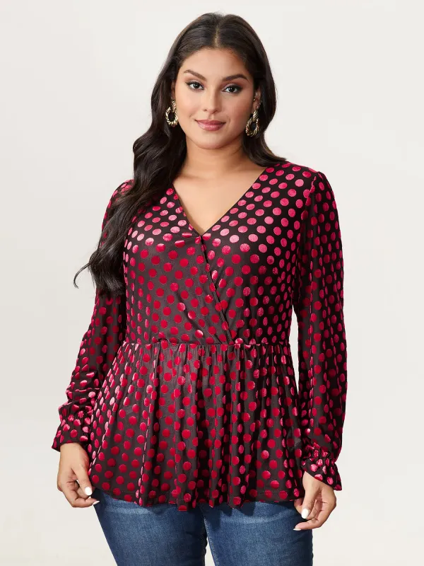 Velvet Heart Print Stretchy Waist Blouse sold by Bloomchic