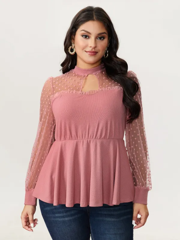 Love Notes Sheer Sleeve Cut-Out Blouse sold by Bloomchic