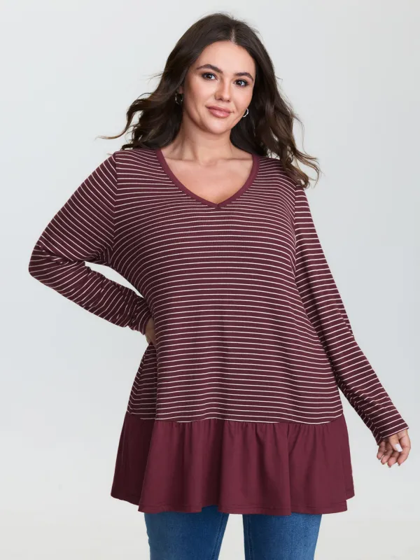 Supersoft Striped Textured Knit Tunic Top sold by Bloomchic