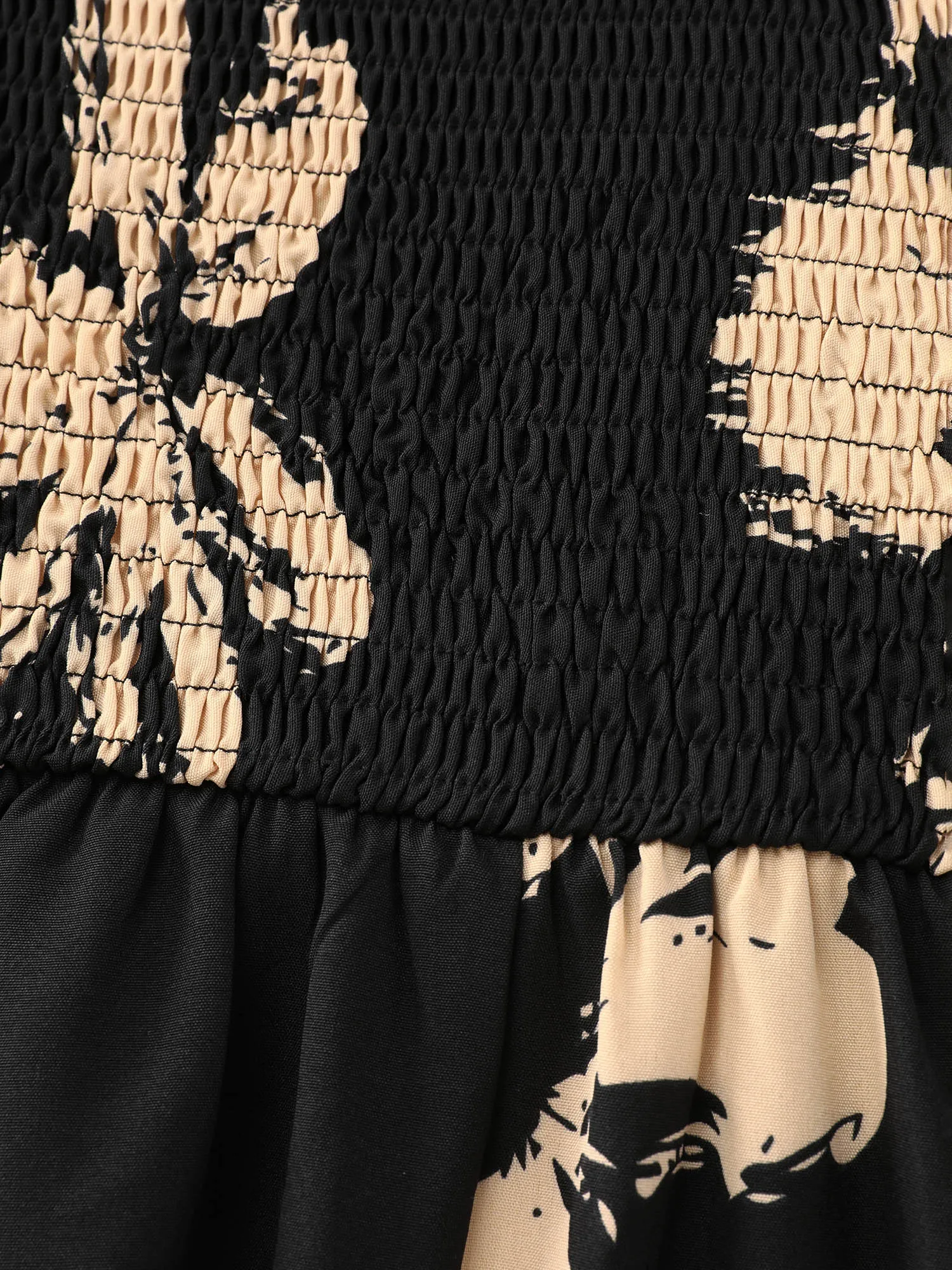 Ruffled Neckline Shirred Midi Dress sold by Bloomchic product image thumbnail 5