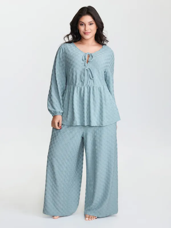 Checkered Textured Co-ord Lounge Set sold by Bloomchic