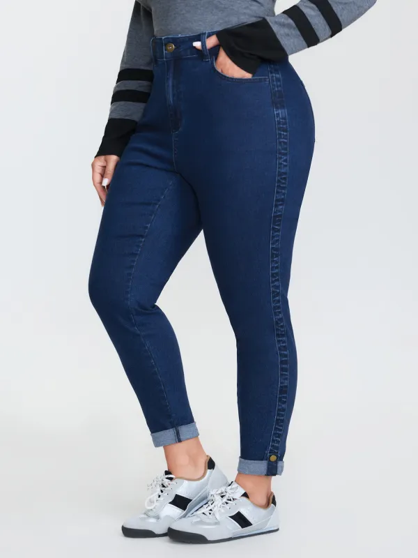 Supersoft Mid-Rise Skinny-Fit Jeans sold by Bloomchic