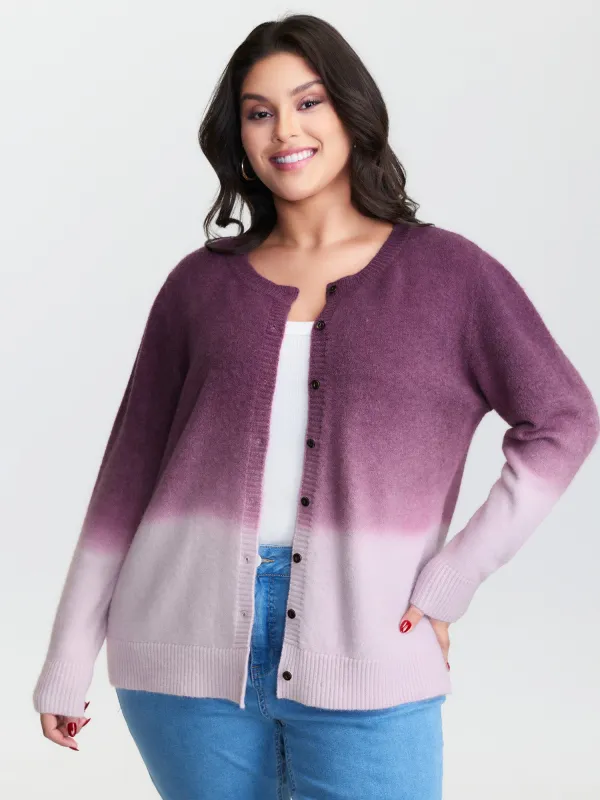 Supersoft Stretchy Color Gradient Knit Cardigan made by Bloomchic