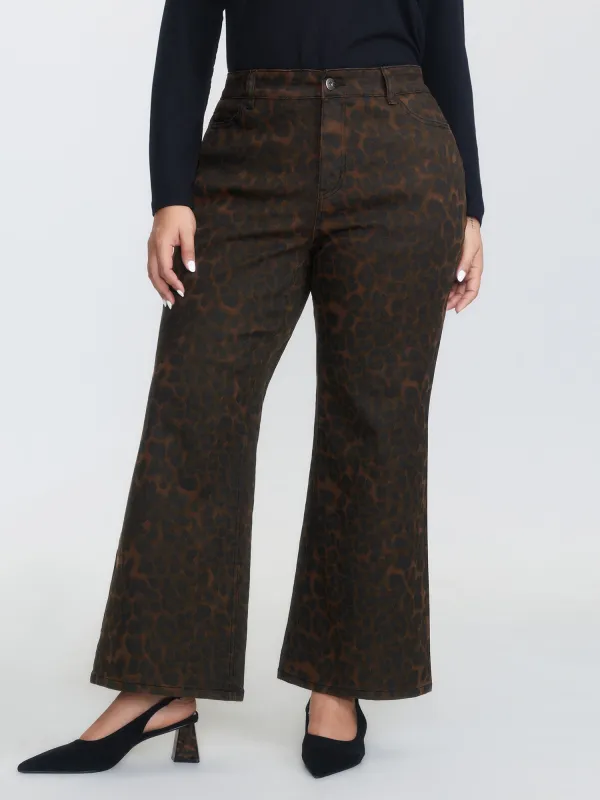Leopard Print Stretchy Mid-Rise Jeans sold by Bloomchic
