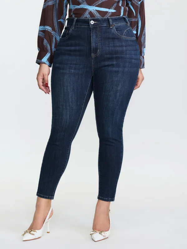 Supersoft Mid-Rise Skinny-Fit Jeans sold by Bloomchic