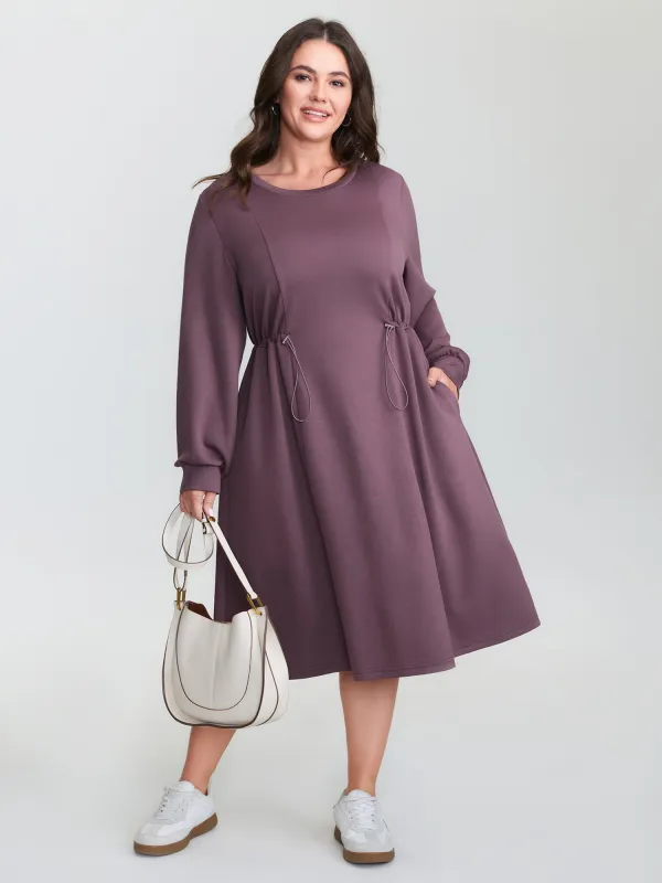 Adjustable Drawstring Side Midi Dress sold by Bloomchic