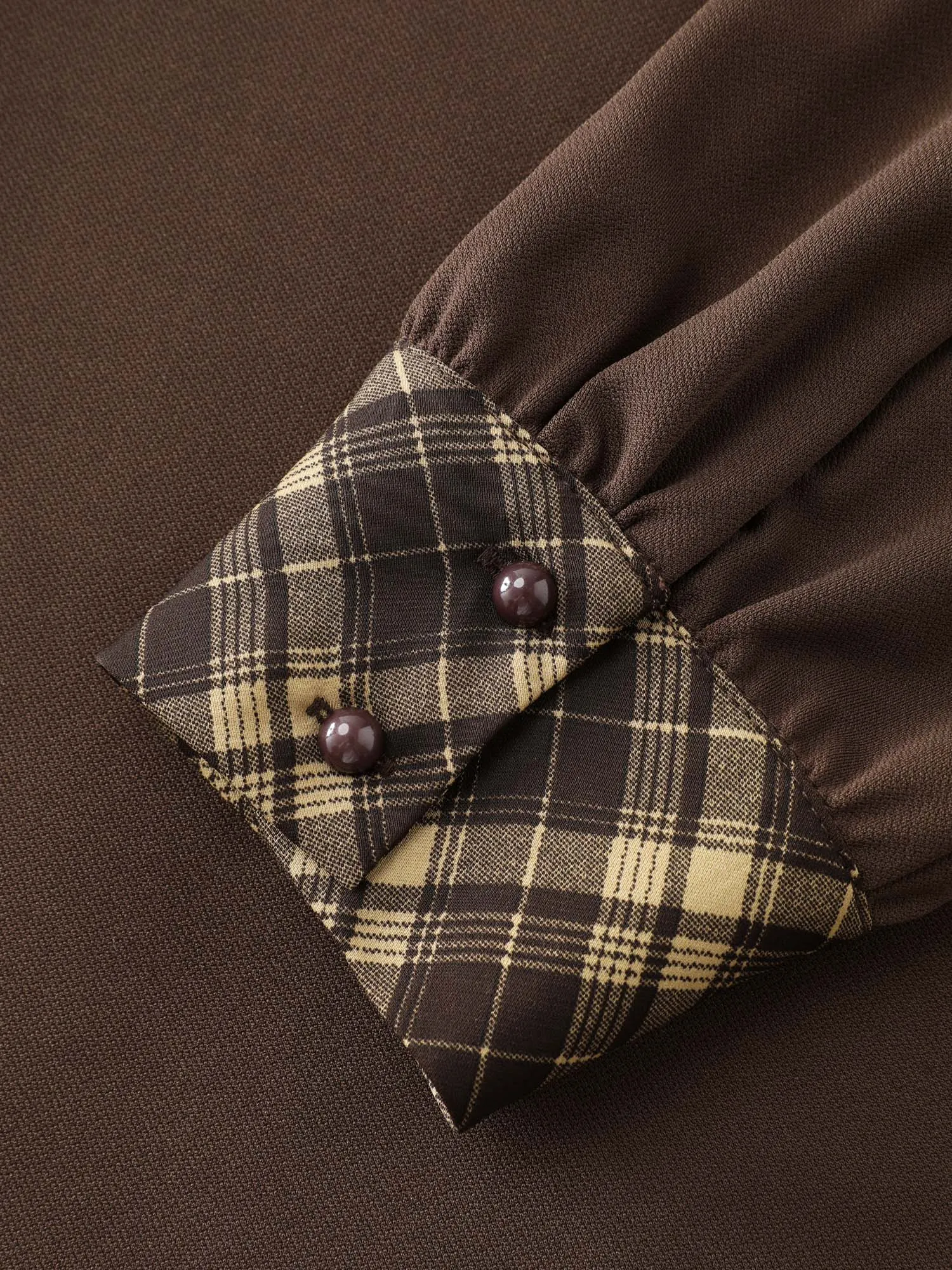 Retro Checkered Mock Neck Midi Dress sold by Bloomchic product image thumbnail 5