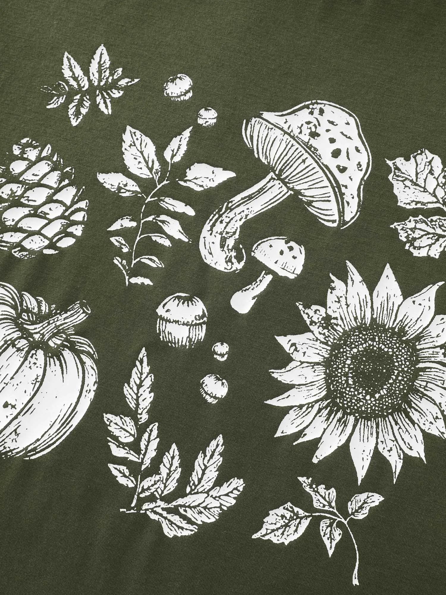 Stretchy Plant Print Round Neck T-Shirt sold by Bloomchic product image thumbnail 5