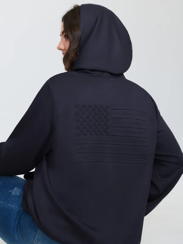 Supersoft Flag Pattern Hoodie sold by Bloomchic