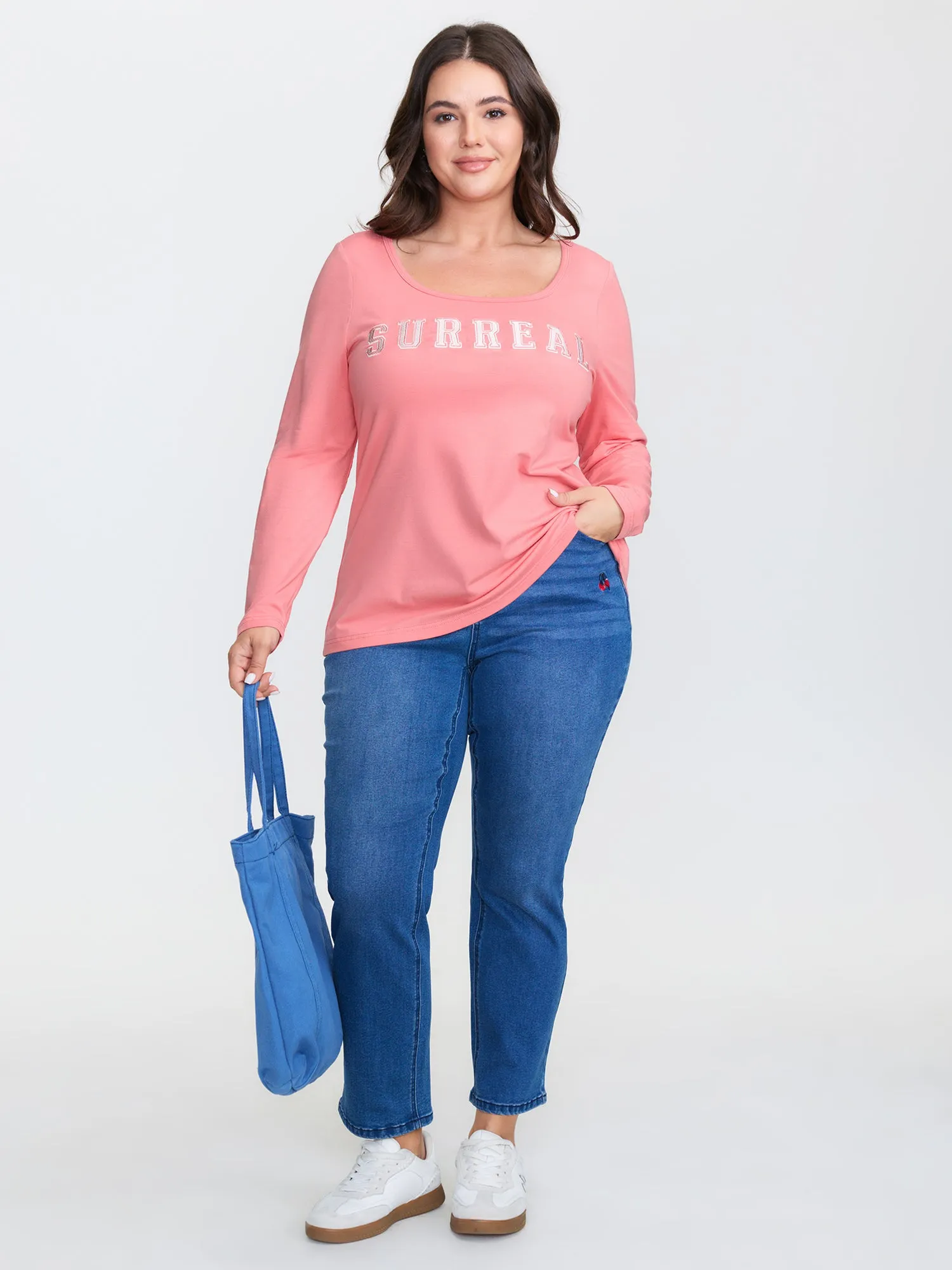 Cotton Surreal Motif Scoop Neck T-Shirt sold by Bloomchic product image thumbnail 3