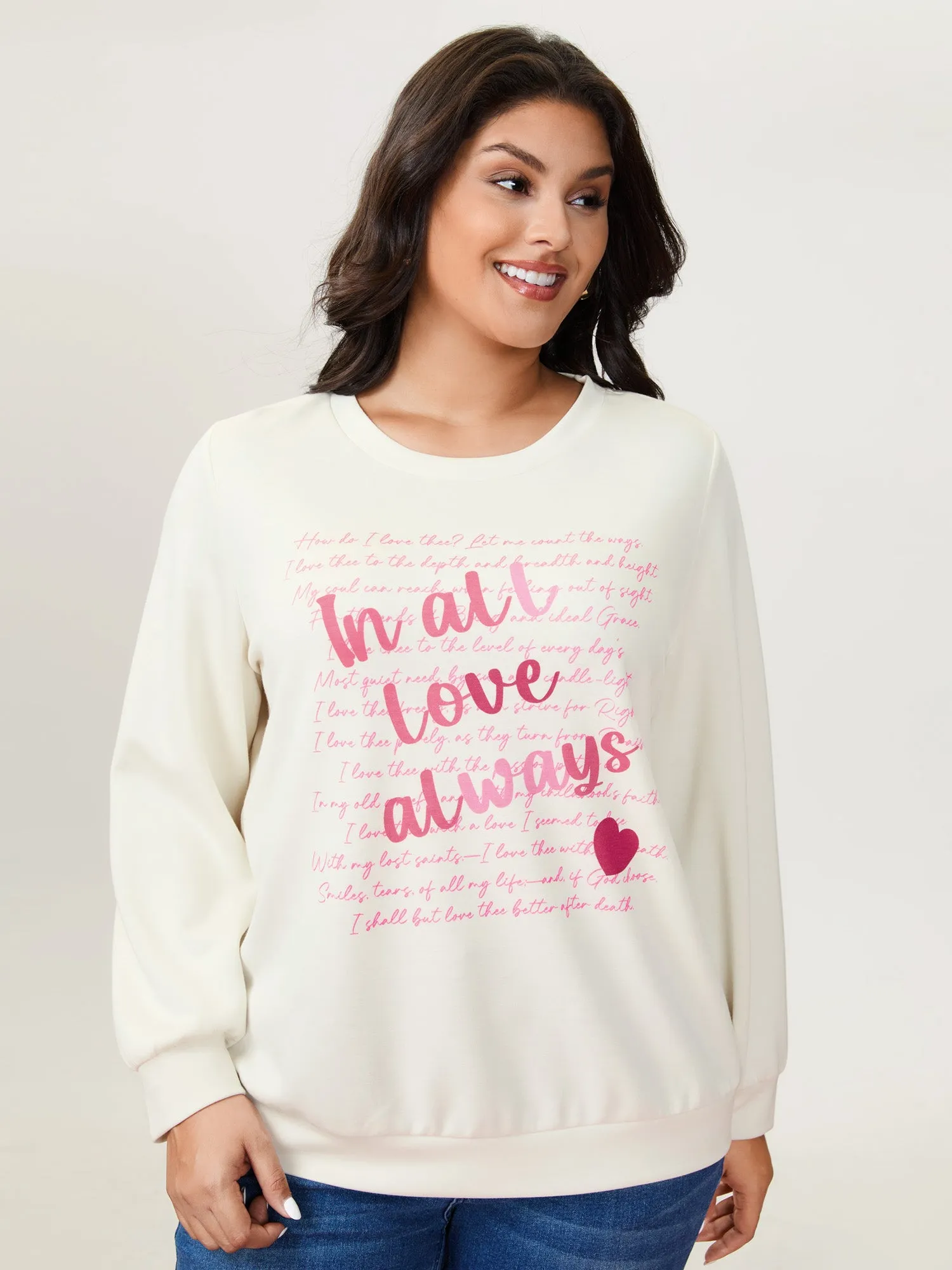 Love Letter Pattern Sweatshirt sold by Bloomchic product image thumbnail 3