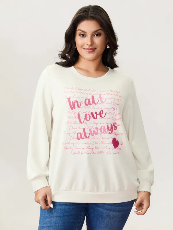 Love Letter Pattern Sweatshirt sold by Bloomchic