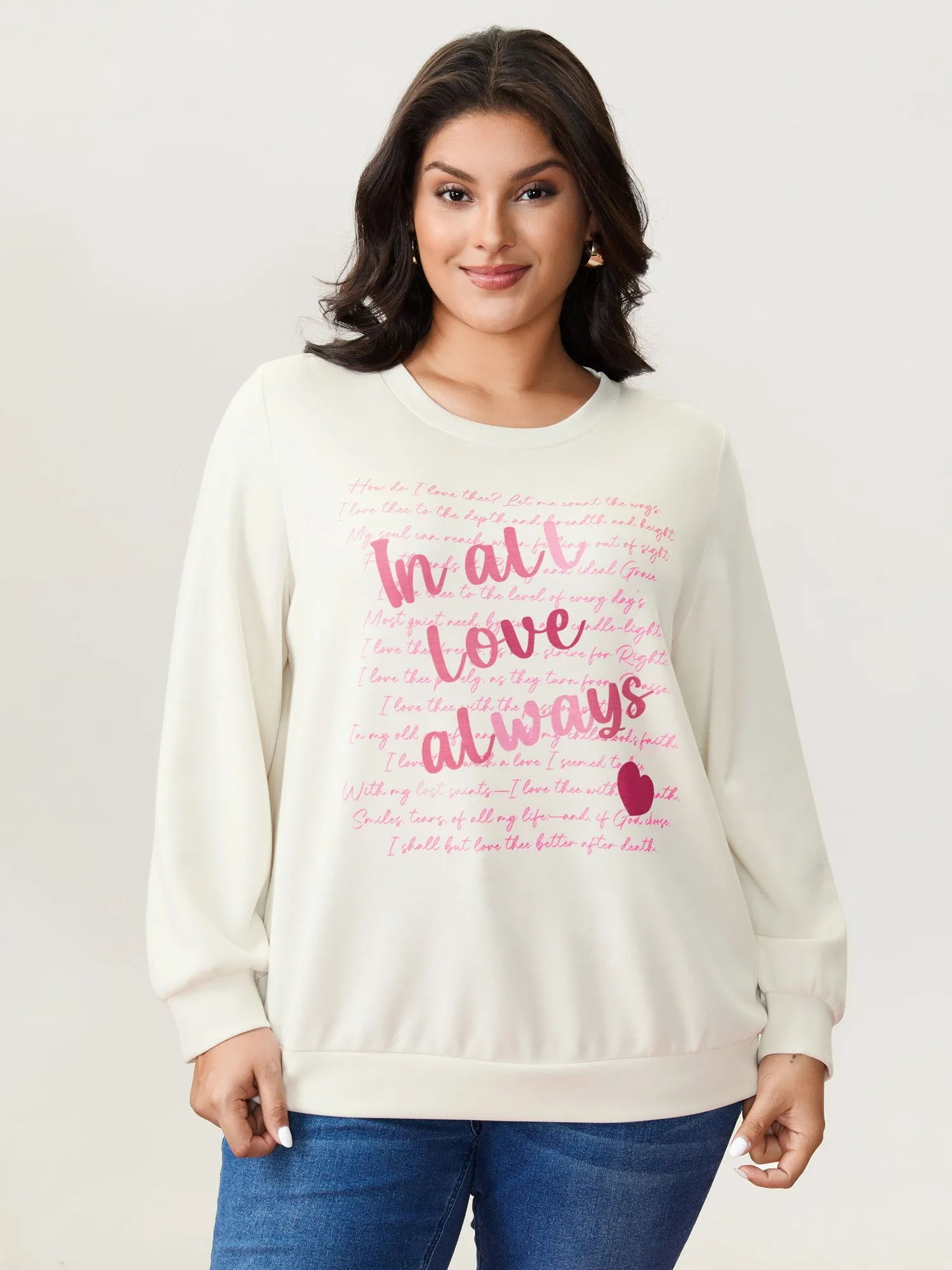 Love Letter Pattern Sweatshirt sold by Bloomchic