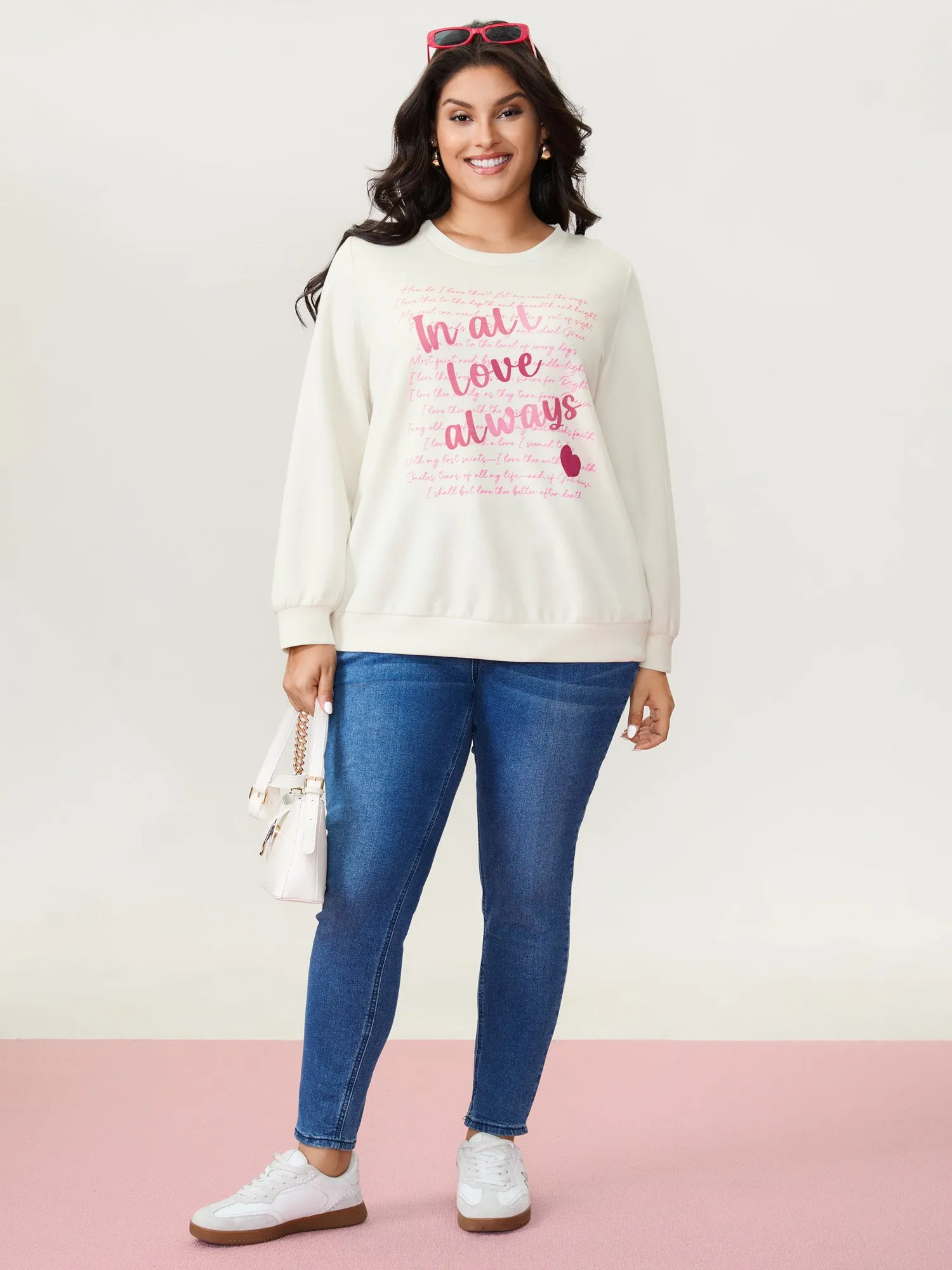 Love Letter Pattern Sweatshirt sold by Bloomchic product image thumbnail 2