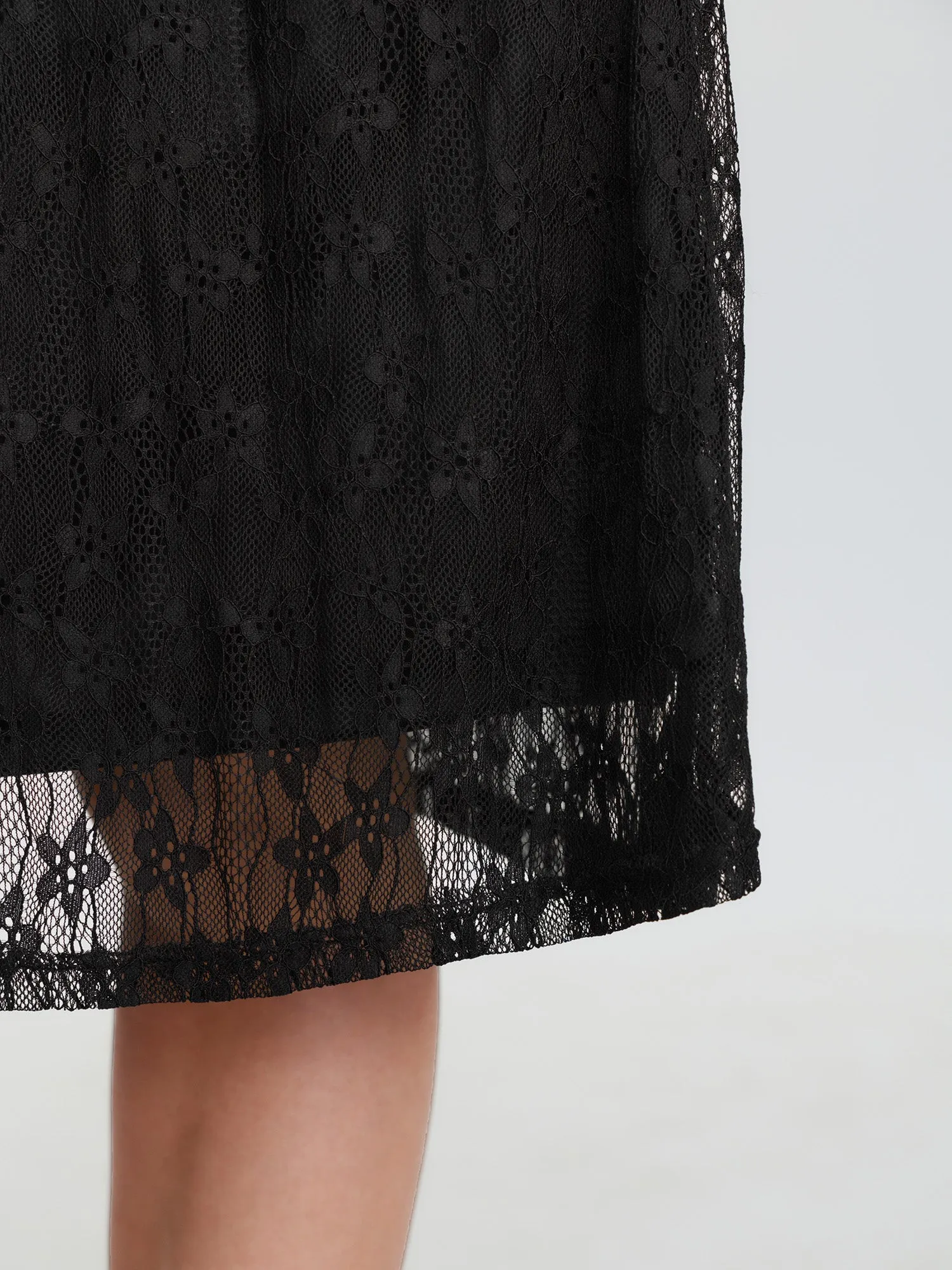 Star Lace Trim Shirred Waist Mini Dress sold by Bloomchic product image thumbnail 4