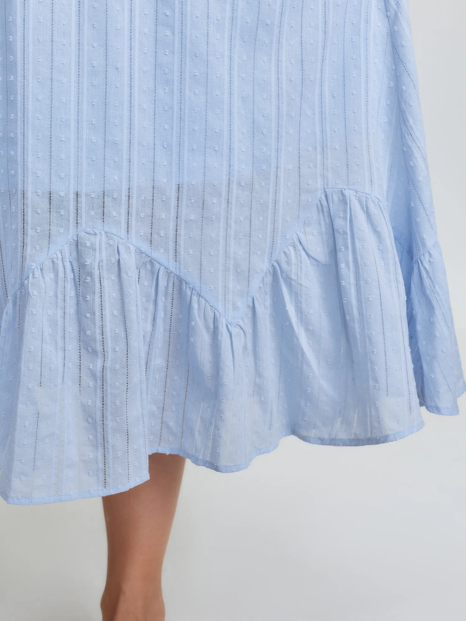 Cotton Striped Waist-Drawstring Tiered Midi Dress sold by Bloomchic product image thumbnail 5