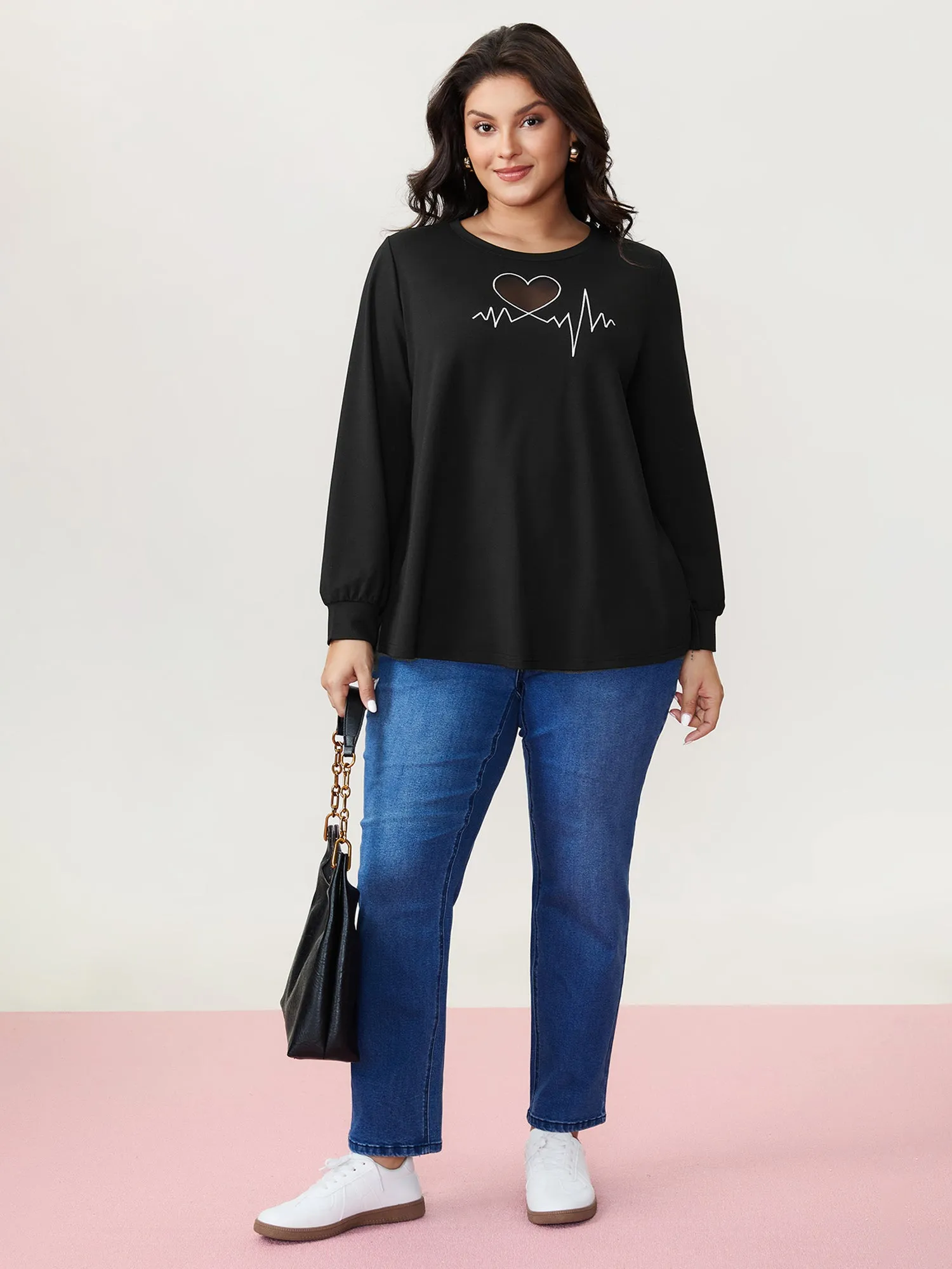 Love Notes Embroidery Cut-Out Sweatshirt sold by Bloomchic product image thumbnail 2