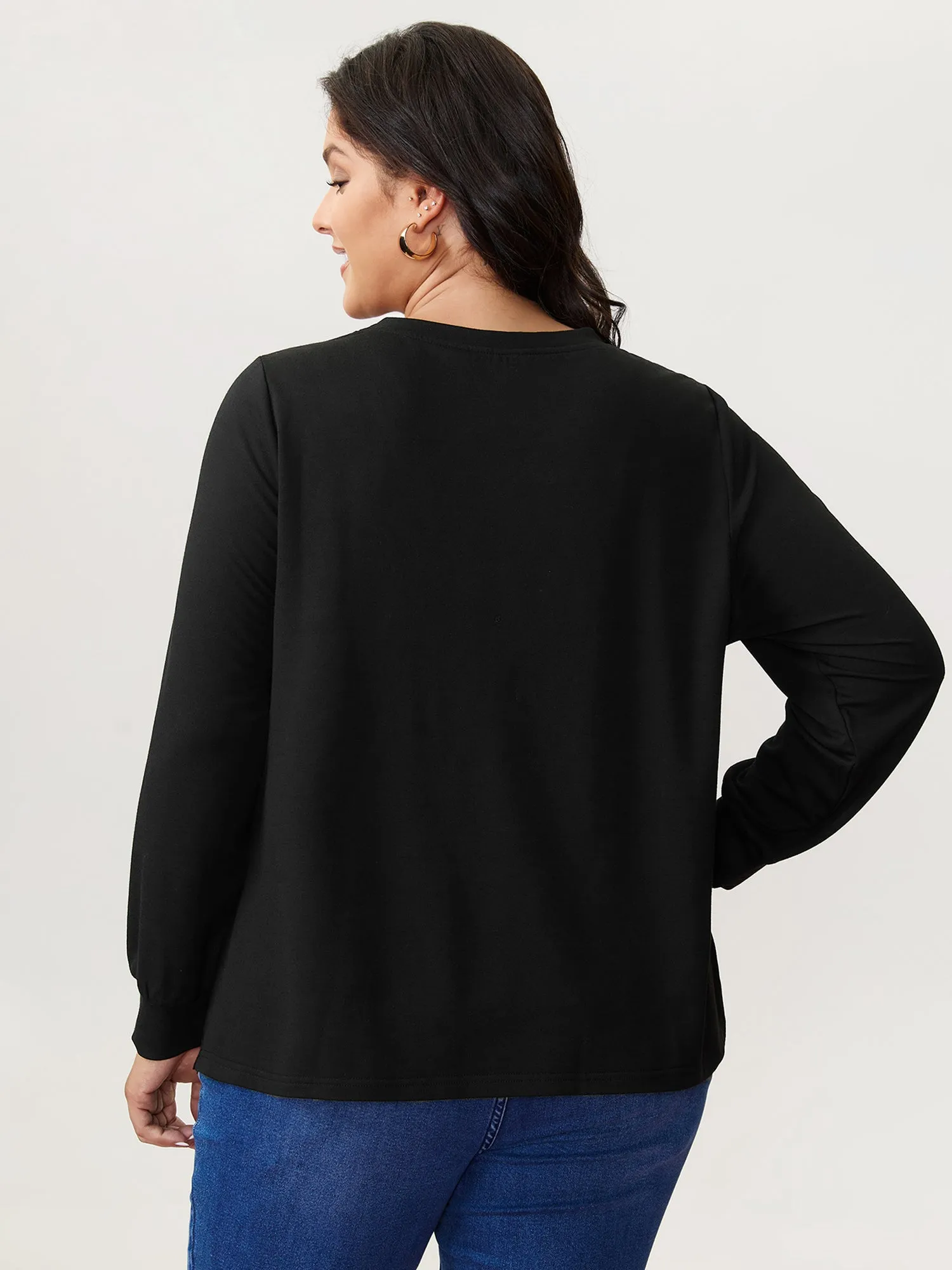 Love Notes Embroidery Cut-Out Sweatshirt sold by Bloomchic product image thumbnail 4