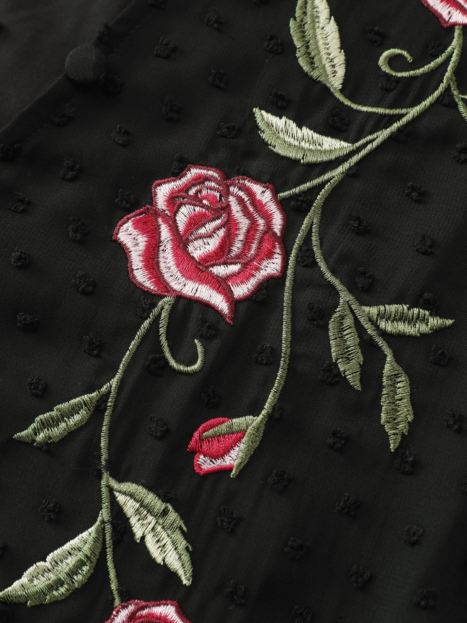 Rose Embroidered Textured Sheer Blouse sold by Bloomchic product image thumbnail 5