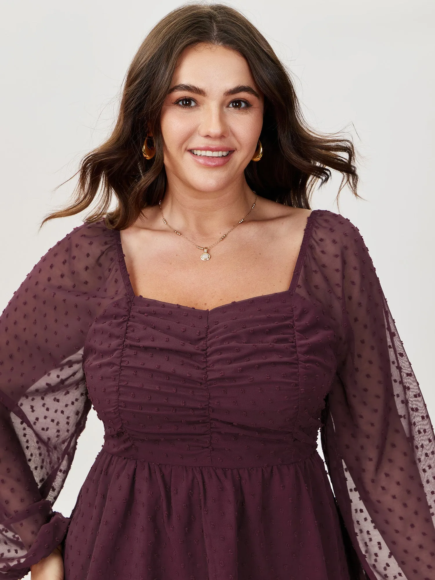 Ruched Textured Shirred Back Blouse sold by Bloomchic product image thumbnail 3