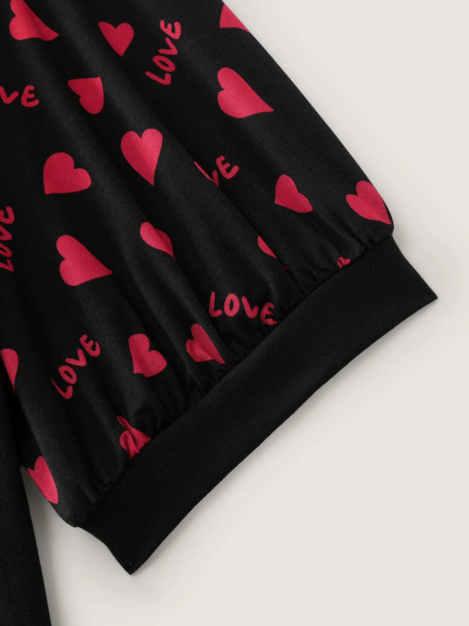 Heart Print Stretchy V-Neck T-Shirt sold by Bloomchic product image thumbnail 5