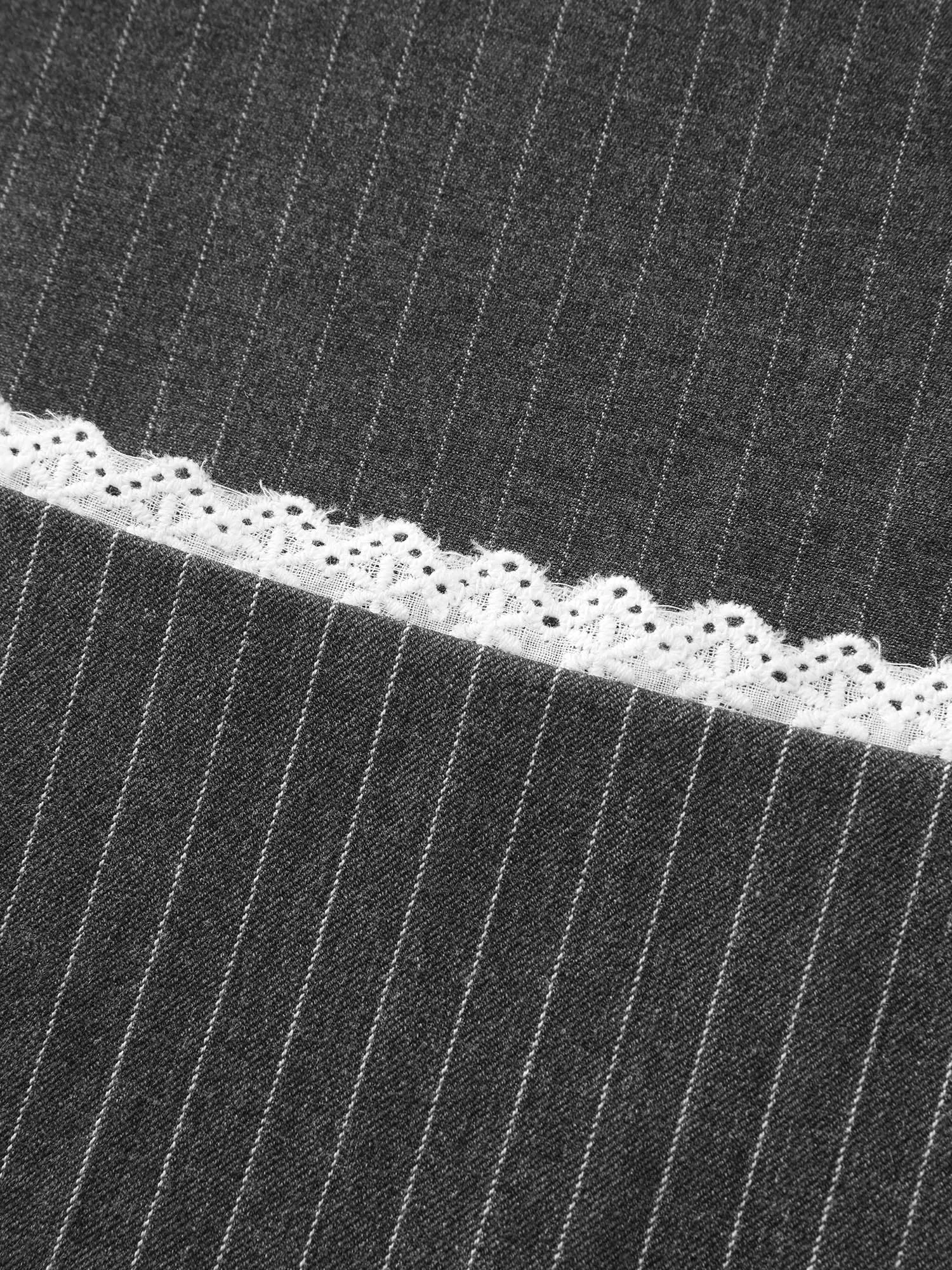 Lace Trim Neckline Shirred Blouse sold by Bloomchic product image thumbnail 5