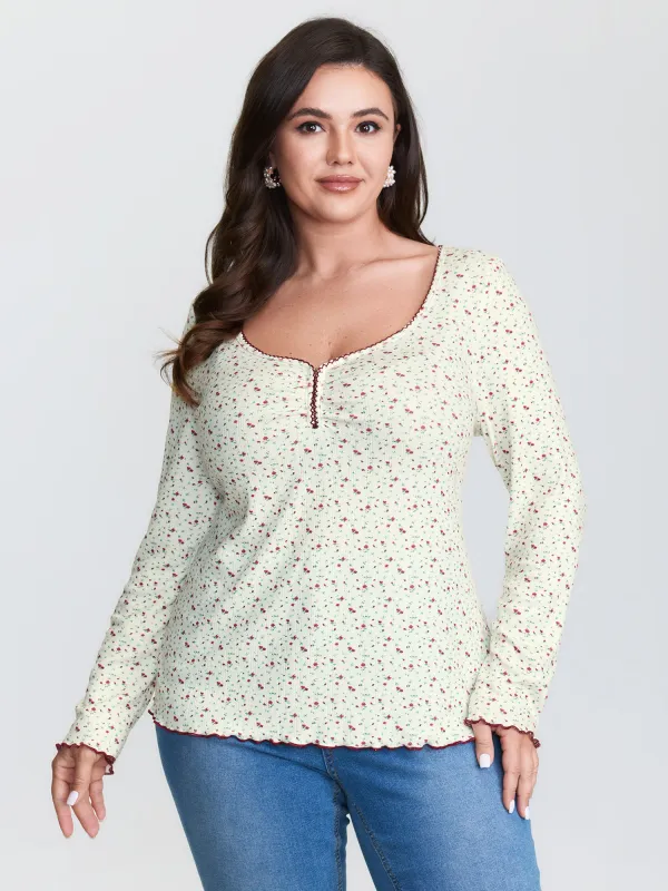 Supersoft Micro Floral Print Knit Top sold by Bloomchic