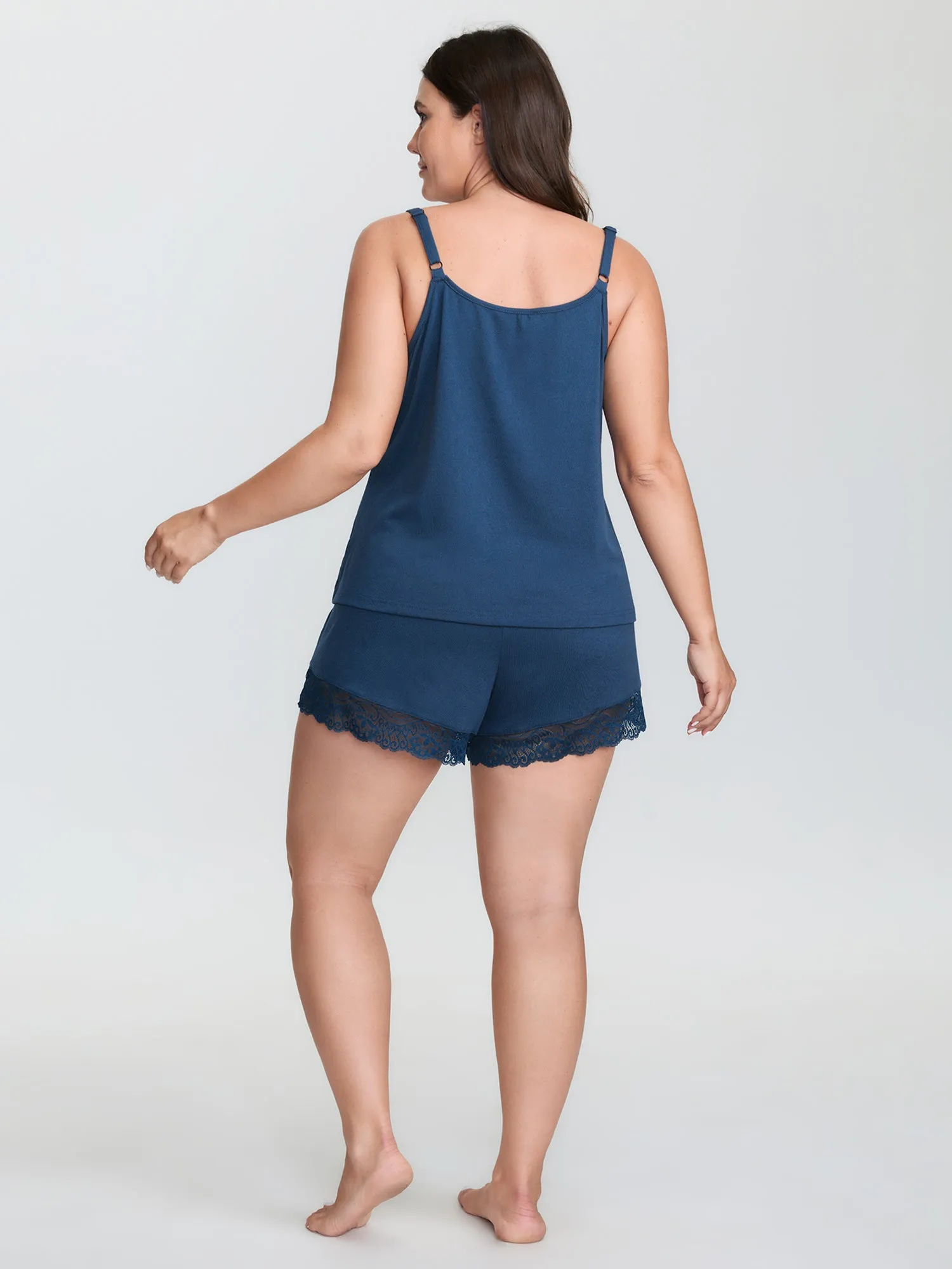 Supersoft Lace Trim V-Neck Co-ord Lounge Set sold by Bloomchic product image thumbnail 4