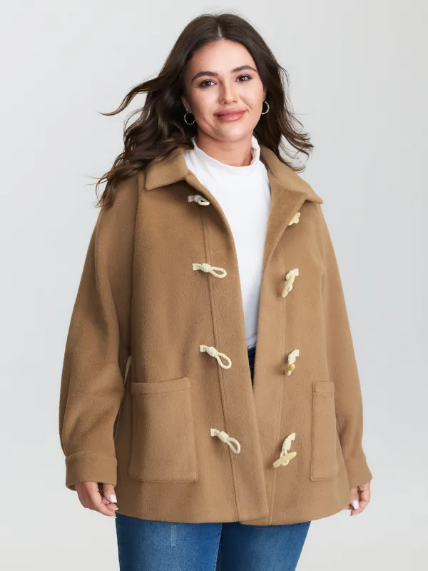 Loop Buttons Pockets Relaxed-Fit Jacket made by Bloomchic