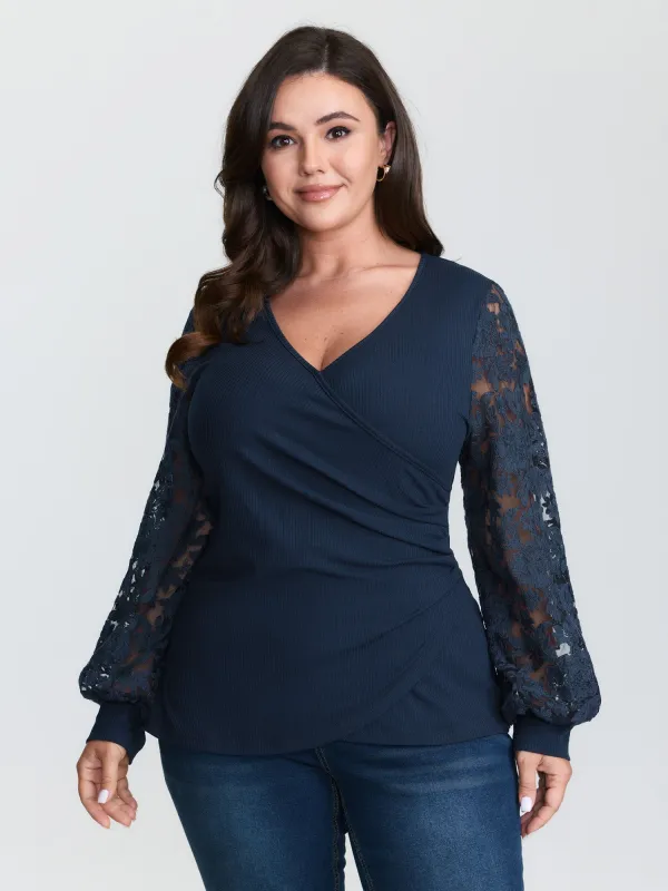 Textured Wrap Neck Draped T-Shirt sold by Bloomchic