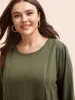 Solid Round Neck Topstitching T-shirt sold by Bloomchic