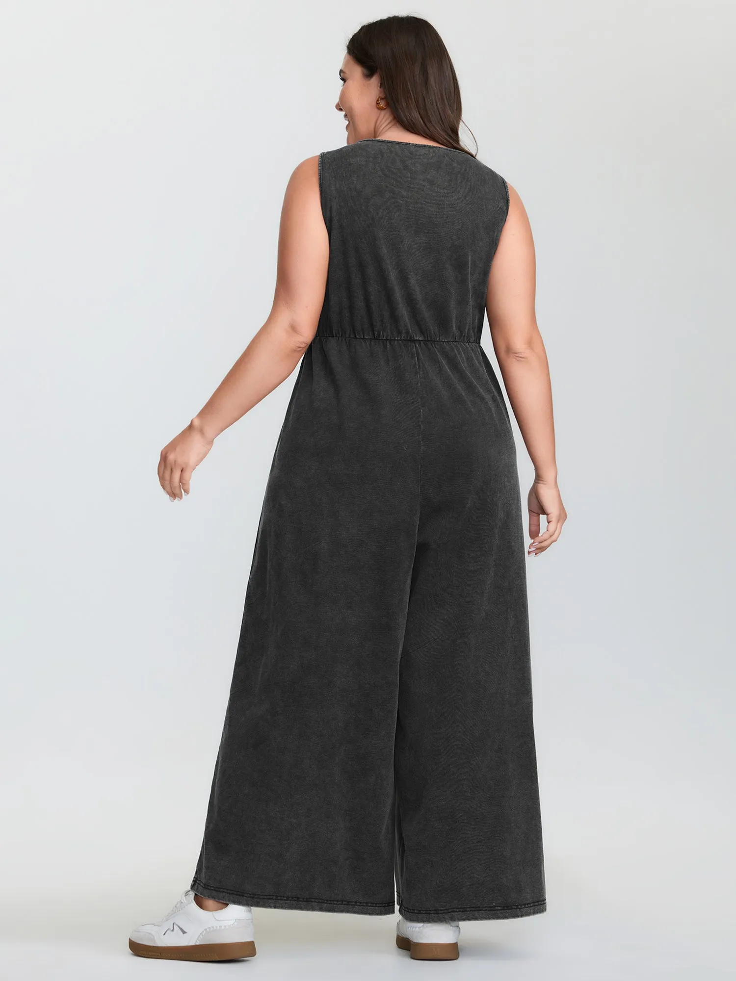 Vintage Pockets Button-Front Jumpsuit sold by Bloomchic product image thumbnail 5