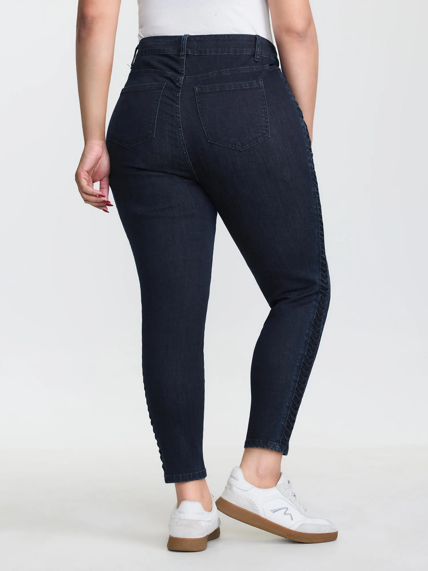 Curve Friendly Skinny-Fit Cropped Jeans sold by Bloomchic product image thumbnail 4