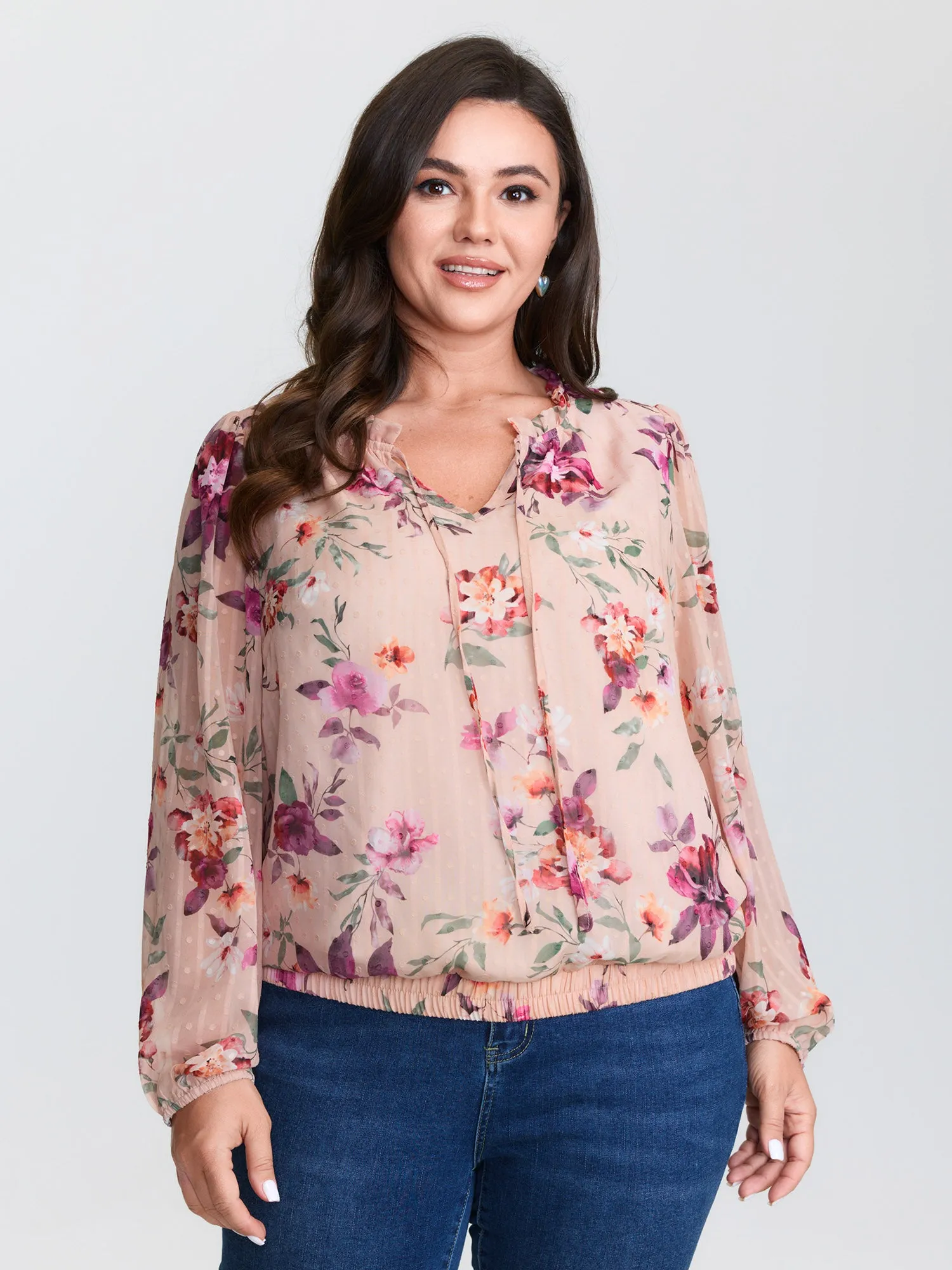 Soft Romance Stretchy Hem Blouse sold by Bloomchic