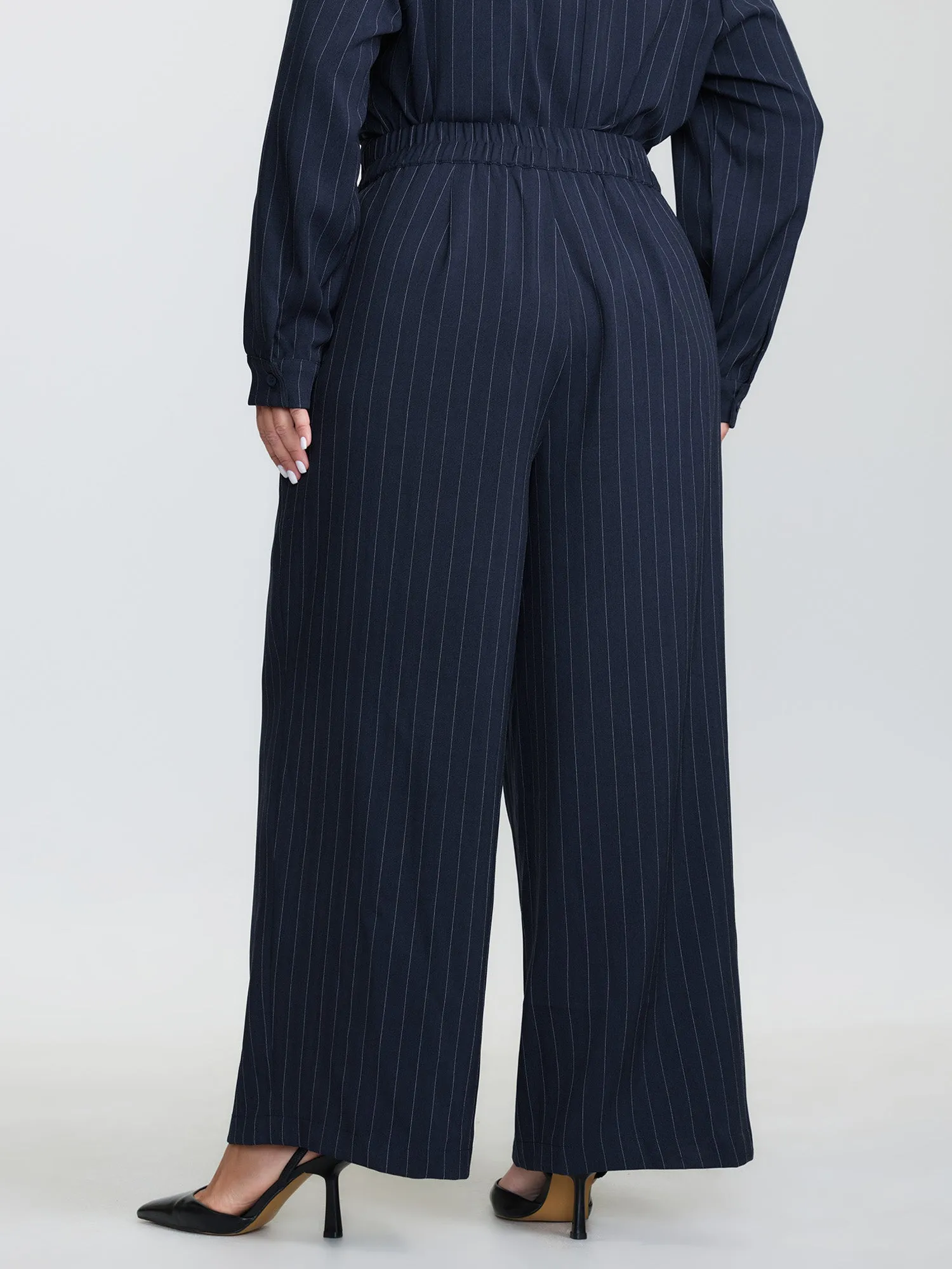 Stretchy Waist Striped Straight-Leg Pants sold by Bloomchic product image thumbnail 5