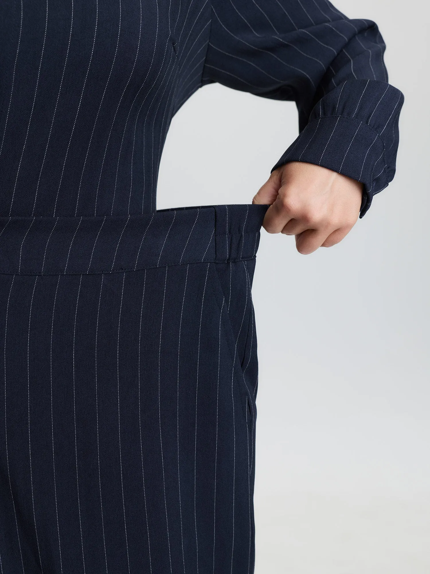 Stretchy Waist Striped Straight-Leg Pants sold by Bloomchic product image thumbnail 4