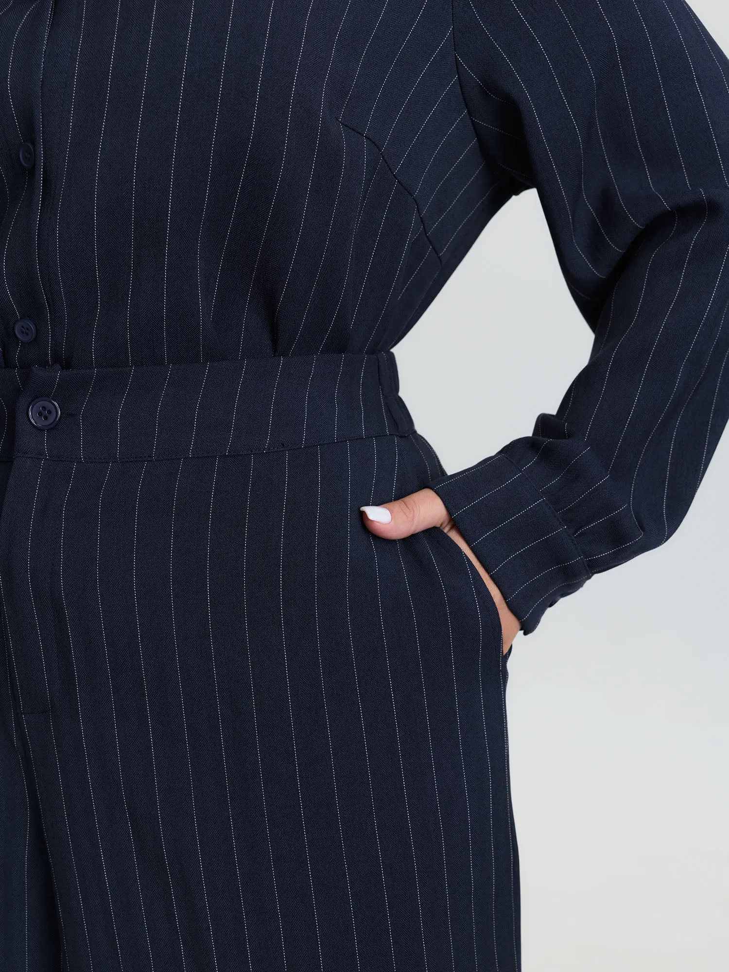 Stretchy Waist Striped Straight-Leg Pants sold by Bloomchic product image thumbnail 3