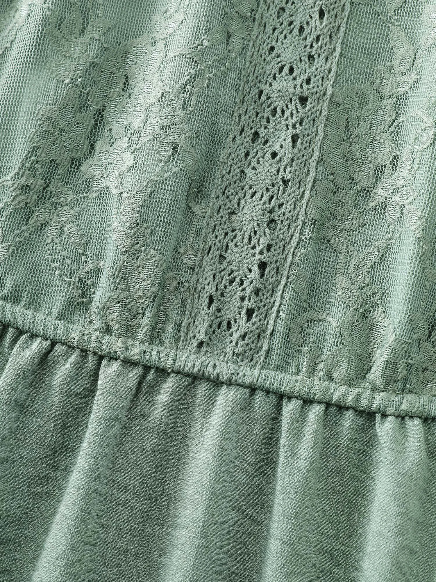 Textured Floral Lace Patchwork Blouse sold by Bloomchic product image thumbnail 5