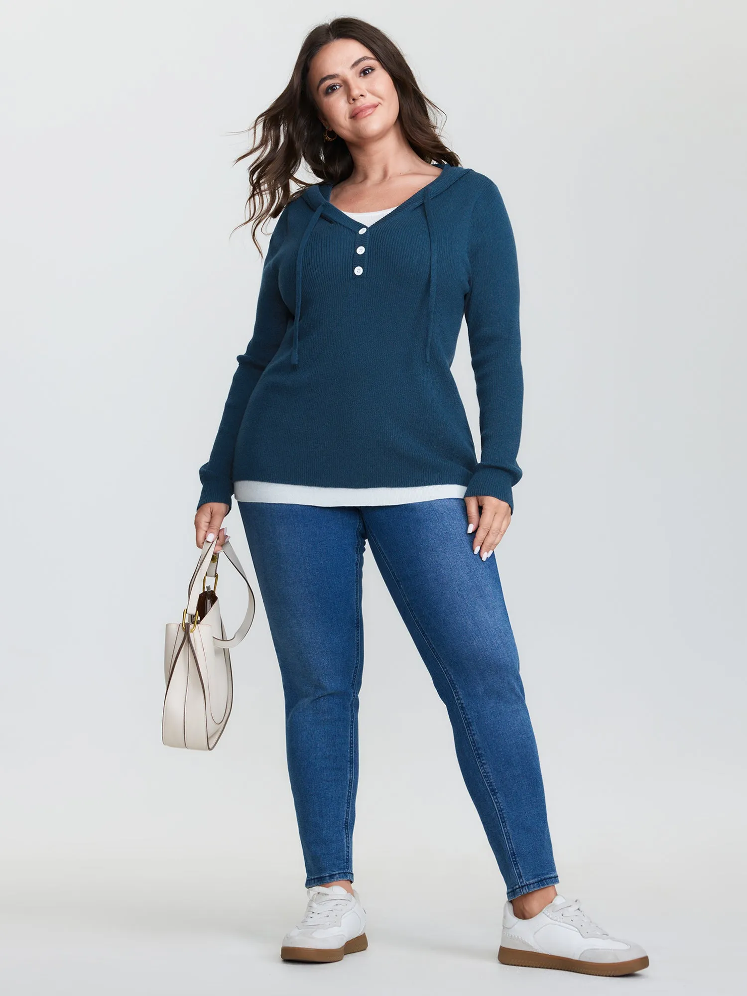 2-in-1 Button Hooded Pullover sold by Bloomchic product image thumbnail 3