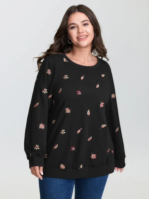 Stretch Lead Embroidered Sweatshirt sold by Bloomchic