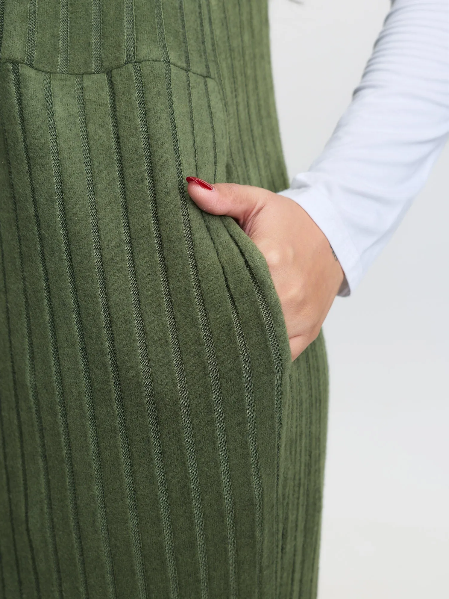 Textured Knit Adjustable Overall Jumpsuit sold by Bloomchic product image thumbnail 4