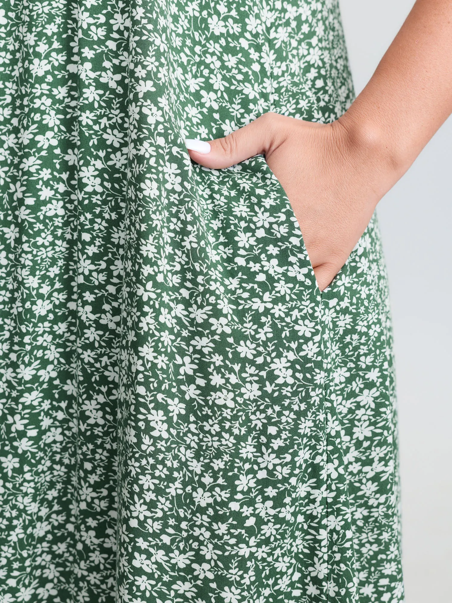 Floral Lace Trim Color Contrast Sleep Dress sold by Bloomchic product image thumbnail 4