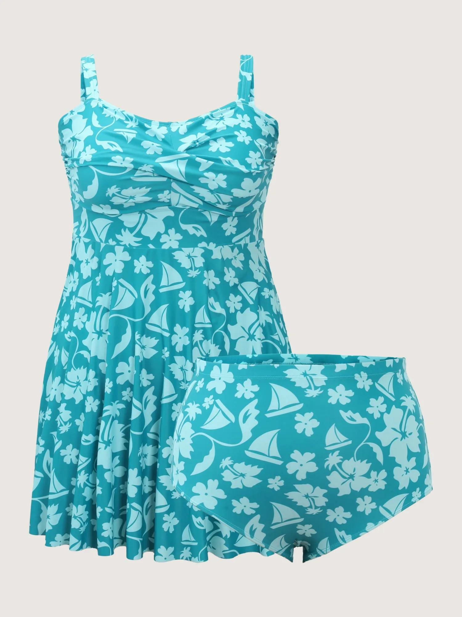 Twist-Front Floral Print Swim Dress sold by Bloomchic product image thumbnail 5