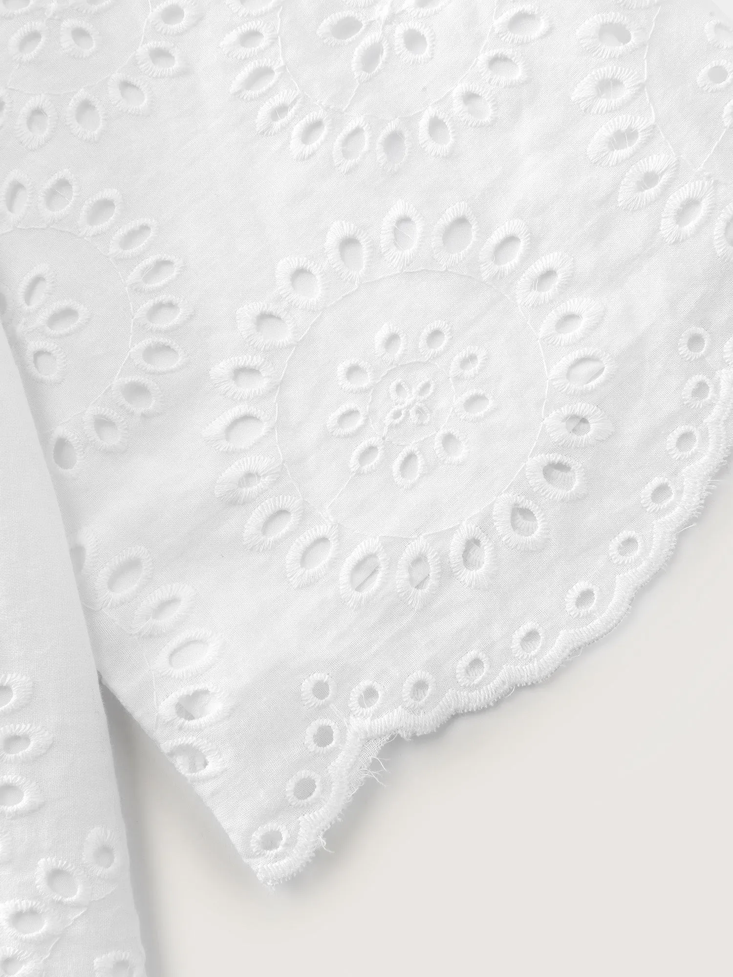 Floral Eyelet Trim Notched Collar Blouse sold by Bloomchic product image thumbnail 5