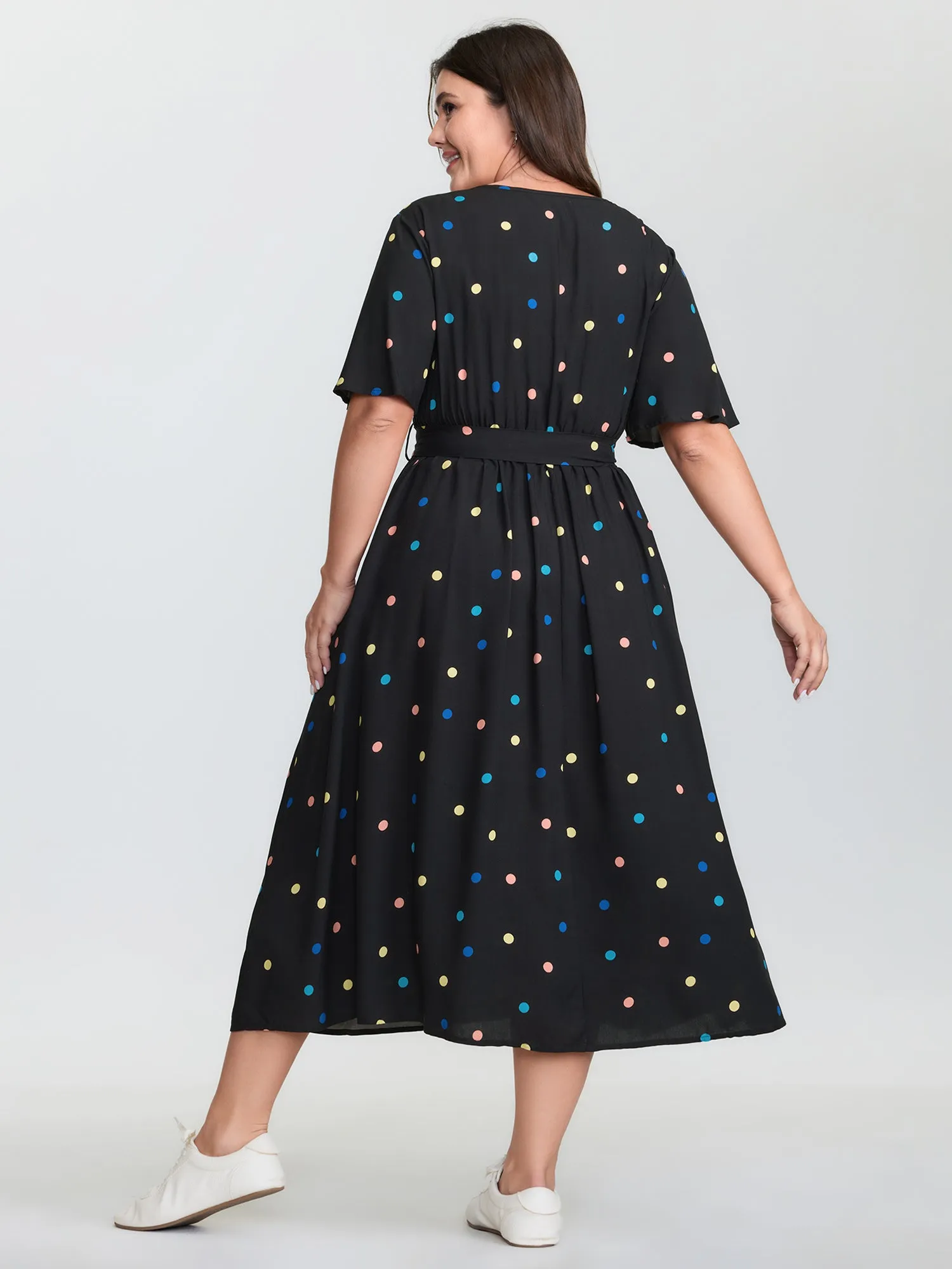 Colorful Polka Dots Belted Midi Dress sold by Bloomchic product image thumbnail 4